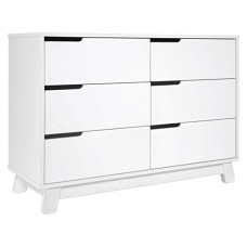 Babyletto Hudson 6-Drawer Assembled Double Dresser in White, Greenguard Gold Certified