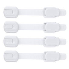 Child Safety Strap Locks (4 Pack) Baby Proof Cabinets, Drawers, Fridge, Toilet & Trash Cans – 3M Adhesive Childproof Locks – Jool Baby