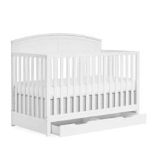 Dream On Me Storybrooke 5 in 1 Convertible Crib with Storage Drawer in White, Greenguard Gold & JPMA Certified Baby Crib, Converts from Crib to Toddler Bed, Day Bed, Kid Sofa and Full Size Bed