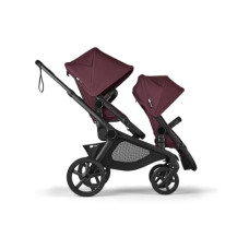 Bugaboo Kangaroo All-Terrain Single-to-Double Tandem Stroller for Infant and Toddler and Kangaroo Sibling Seat for Second Child, One-Hand Operation, Large Bassinet, XL Underseat Storage (Dark Cherry)