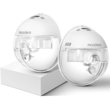 Mcadero M1 Upgrade Wearable Breast Pump with 4 Modes & 12 Levels，Breastfeeding Pump with LED Display，Ultra Quiet & Lightweight，2 Pack White