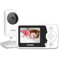 VTimes Baby Monitor with Camera and Audio, Video Baby Monitor No WiFi Night Vision 2.4" LCD Screen Portable Baby Camera Monitor Alarm Lullaby Temperature Sensor and 1000ft, Ideal for Baby/Elderly/Pet