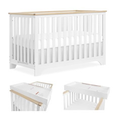 Dream On Me Orion 5-in-1 Convertible Crib with Removable Changing Tray in Vintage White Oak, JPMA & Greenguard Gold Certified, Made of Sustainable New Zealand Pinewood