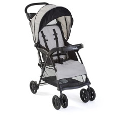 Kolcraft Cloud Plus Lightweight Umbrella Stroller for Toddlers with Reclining Seat, Large Storage Basket, Canopy, Infant & Parent Trays, Compact Fold for Summer Travel, Durable Frame, Slate Gray
