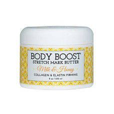 Body Boost Milk & Honey Stretch Mark Butter- Safe for Pregnancy and Nursing- Repair Stretch Marks and Scars- Paraben, Phenoxyethanol Free