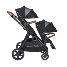 Venice Child Maverick Tandem Travel System Single to Double Stroller- Includes 2 Toddler Seats (Package 3, Eclipse Black)