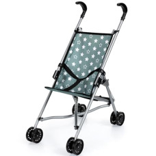 Bayer: Buggy Umbrella Stroller - Green & White Stars - Accessory for Dolls Up to 18", Foldable Design, Seat Belt, Kids Toy, Ages 3+