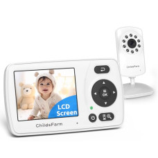 ChildsFarm Baby Monitor with Camera and Audio, Portable Travel Baby Monitor with Screen, Baby Camera Monitor No WiFi, Night Vision, VOX Mode, 1000ft Long Range, Baby Safety Monitor