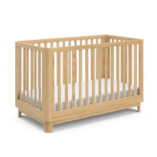 Storkcraft Santos Convertible Crib (Natural) – GREENGUARD Gold Certified, Fits Standard Crib Mattress, Converts to Toddler Bed and Daybed, 4 Adjustable Mattress Heights, Rounded Edges