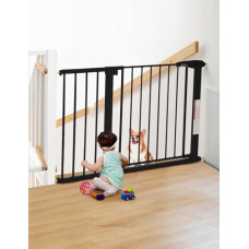 COMOMY 29.5-43.3" Safety Baby Gate Extra Wide, Auto Close Dog Gate for House Doorways Stairs, Pressure Mounted Easy Walk Through Pet Gate Child Gate, Includes 2.75" and 8.25" Extension, Black