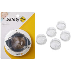 Safety 1st Secure Mount Deadbolt Lock,White & Child Proof Clear View Stove Knob Covers (Set of 5)