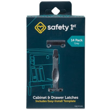 Safety 1st Cabinet & Drawer Latch 14 Pack, Babyproofing Locks for Toddlers, Easy Install, Child Safety, Hidden Design, Secure Cabinets & Drawers, Gray