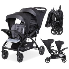 Baby Trend Sit N' Stand Double Stroller & Travel System for Babies & Toddlers, Stormy - Portable, Compact, and Lightweight Foldable Tandem Stroller