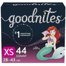 Huggies Goodnites Training Pants, Girls Bedwetting NightTime Underwear, Size XS, 28-43 lbs, 44 Count, Giga Pack