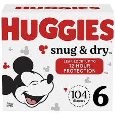 HUGGIES Snug & Dry Baby Diapers, Size 6, 104 ct, 10.300 Lb
