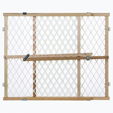 Toddleroo by North States Diamond Mesh Wooden Baby Gate: 26.5"- 42" Wide. Pressure Mounted Baby Gate for Doorway. (23" Tall, Sustainable Hardwood)