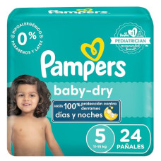 Diapers Size 5, 24 Count - Pampers Baby Dry Disposable Baby Diapers, Jumbo Pack